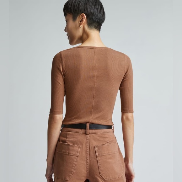 Everlane The Pima Micro-Rib Scoop-Neck Tee - Picture 3 of 7